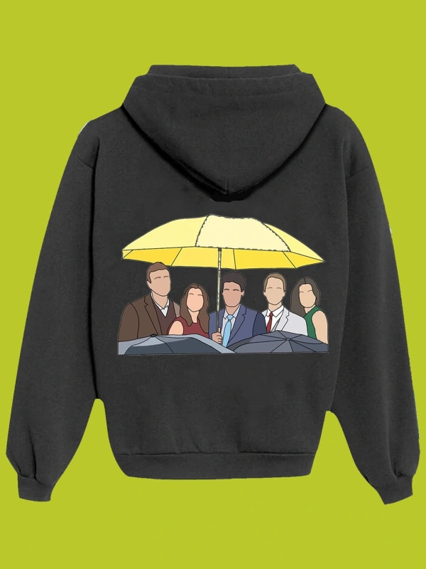 IvırZıvır----Unisex Siyah How I Met Your Mother Sırt Baskılı Sweatshirt