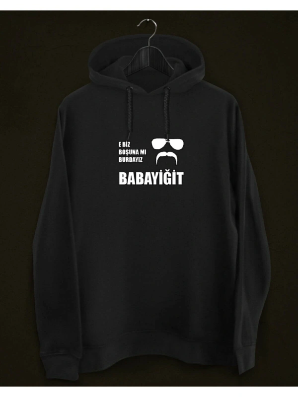 IvırZıvır----Unisex Siyah Kurtlar Vadisi Baskılı Sweatshirt