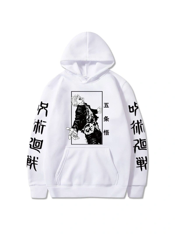 Jujutsu Kaisen Satoru Gojo Grafik Hoodies 14724 Siyah
