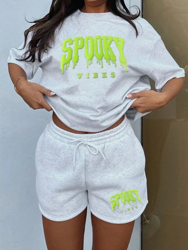 Kadın 2Lİ TAKIM OVERSİZE Trend T-shirt Şort Model 4932