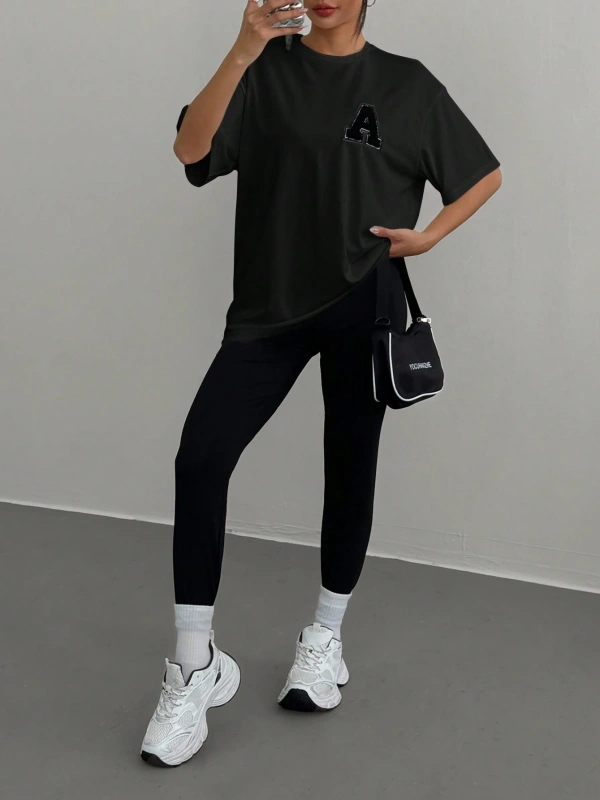 Kadın 2Lİ TAKIM OVERSİZE Trend T-shirt Şort Model 4942
