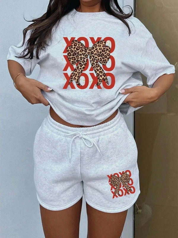 Kadın 2Lİ TAKIM OVERSİZE Trend T-shirt Şort Model 4956