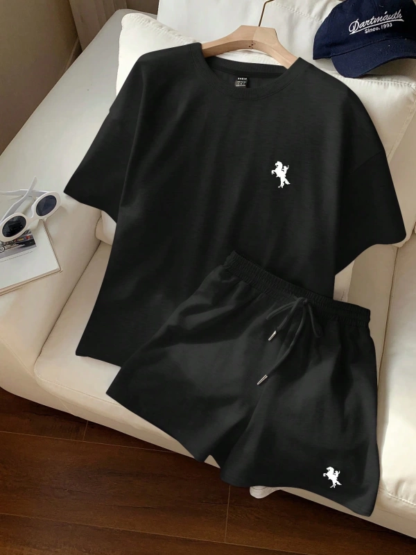 Kadın 2Lİ TAKIM OVERSİZE Trend T-shirt Şort Model 4959