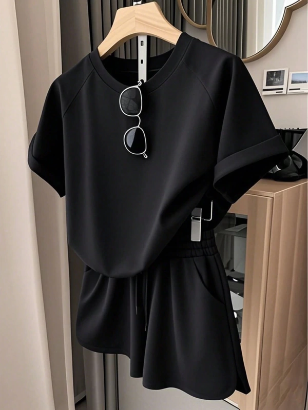 Kadın 2Lİ TAKIM OVERSİZE Trend T-shirt Şort Model 4963