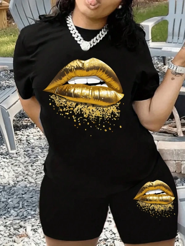 Kadın 2Lİ TAKIM OVERSİZE Trend T-shirt Şort Model 4965