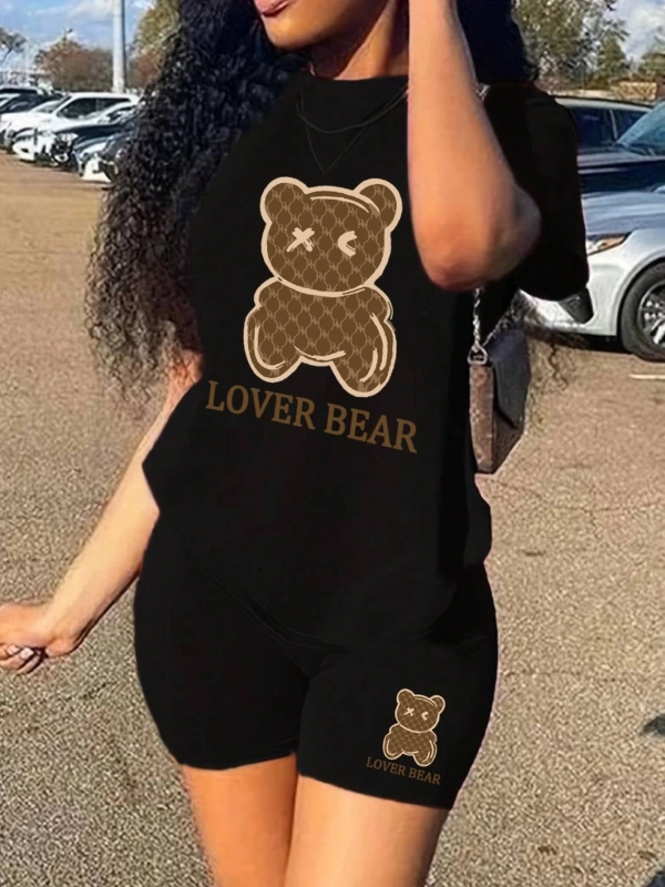 Kadın 2Lİ TAKIM OVERSİZE Trend T-shirt Şort Model 4967