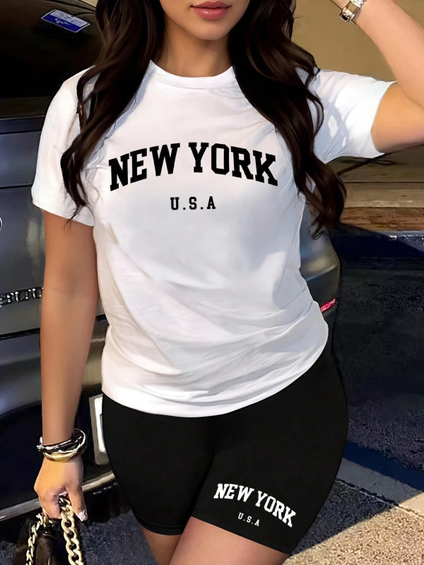 Kadın 2Lİ TAKIM OVERSİZE Trend T-shirt Şort Model 4971