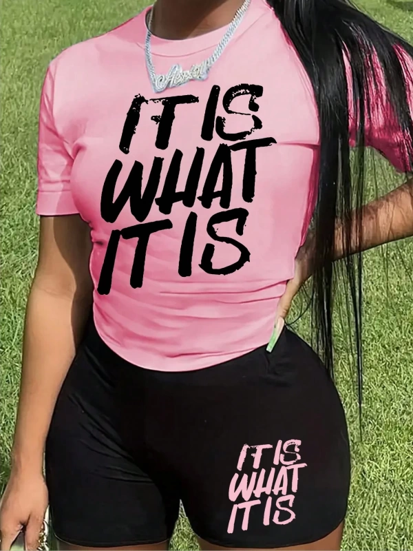 Kadın 2Lİ TAKIM OVERSİZE Trend T-shirt Şort Model 4972