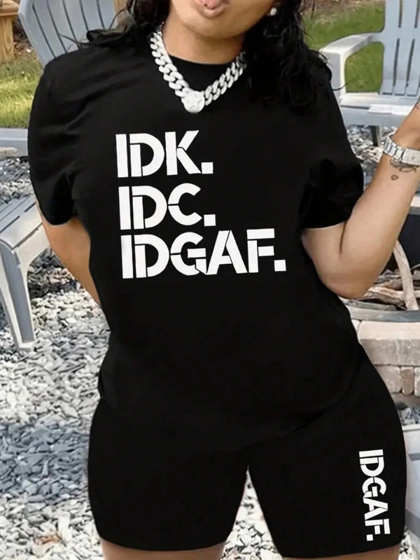 Kadın 2Lİ TAKIM OVERSİZE Trend T-shirt Şort Model 4975