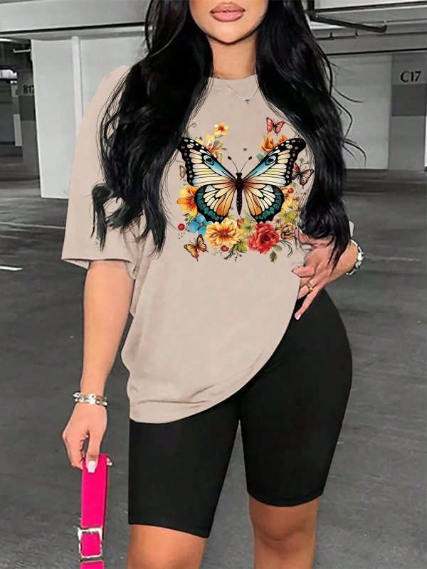 Kadın 2Lİ TAKIM OVERSİZE Trend T-shirt Şort Model 4998