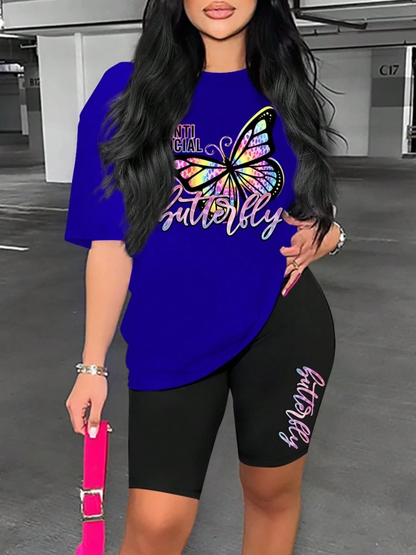 Kadın 2Lİ TAKIM OVERSİZE Trend T-shirt Şort Model 5007