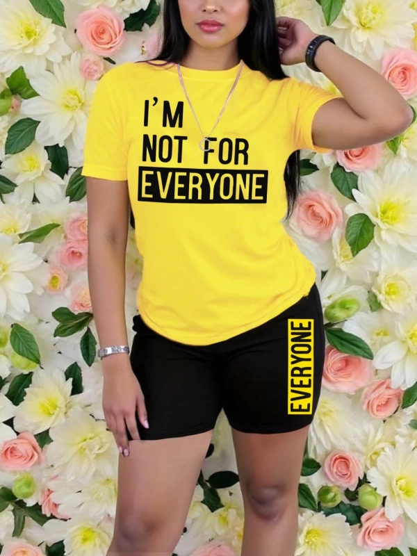 Kadın 2Lİ TAKIM OVERSİZE Trend T-shirt Şort Model 5012