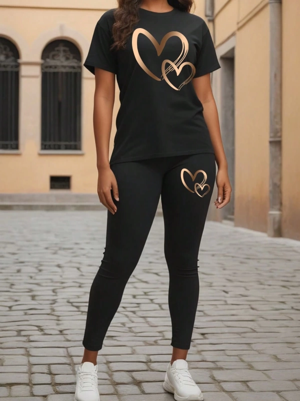 Kadın 2Lİ TAKIM OVERSİZE Trend T-shirt Şort Model 5017