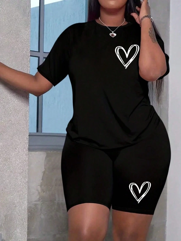 Kadın 2Lİ TAKIM OVERSİZE Trend T-shirt Şort Model 5022