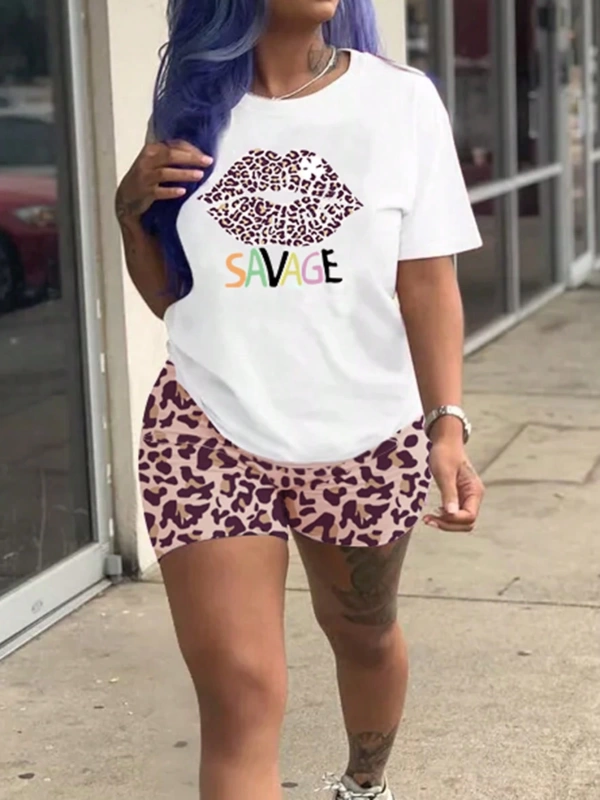 Kadın 2Lİ TAKIM OVERSİZE Trend T-shirt Şort Model 5024