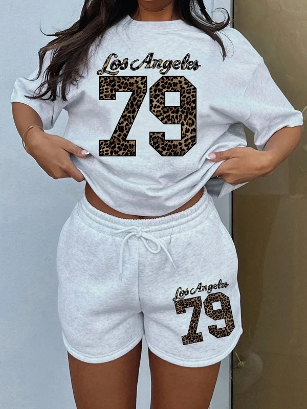 Kadın 2Lİ TAKIM OVERSİZE Trend T-shirt Şort Model 5062