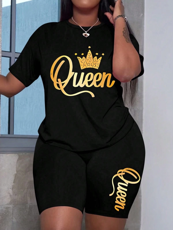 Kadın 2Lİ TAKIM OVERSİZE Trend T-shirt Şort Model 5083