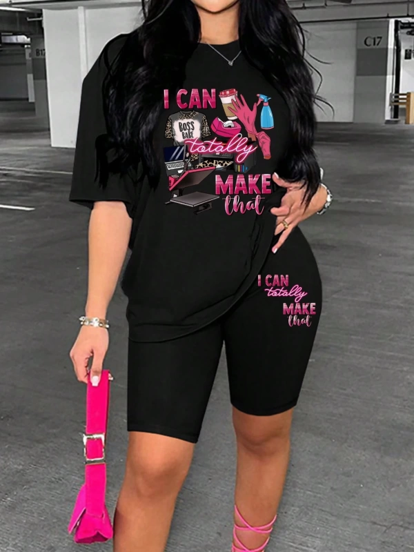 Kadın 2Lİ TAKIM OVERSİZE Trend T-shirt Şort Model 5089