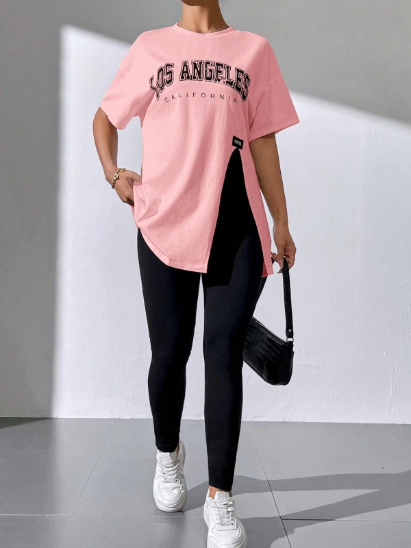 Kadın 2Lİ TAKIM OVERSİZE Trend T-shirt Şort Model 5102