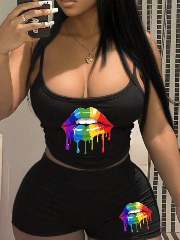 Kadın 2Lİ TAKIM OVERSİZE Trend T-shirt Şort Model 5109