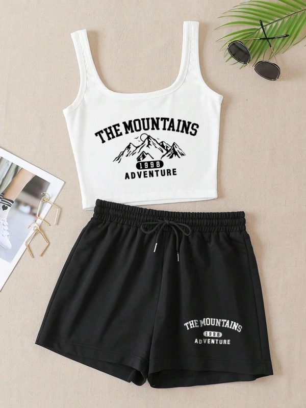 Kadın 2Lİ TAKIM OVERSİZE Trend T-shirt Şort Model 5127
