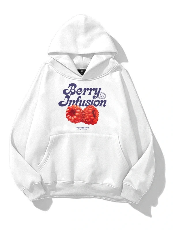 Kadın Berry Infusion Sweatshirt Beyaz