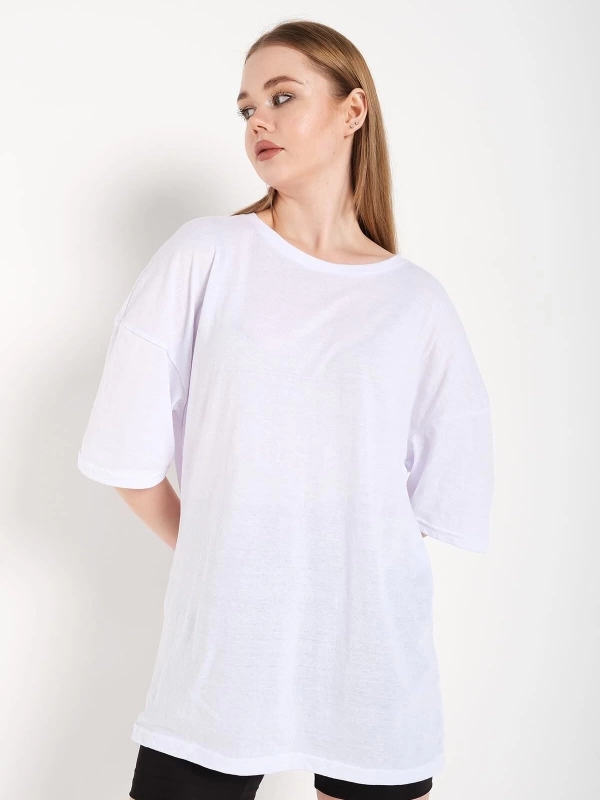 Kadın Beyaz Oversize T-shirt