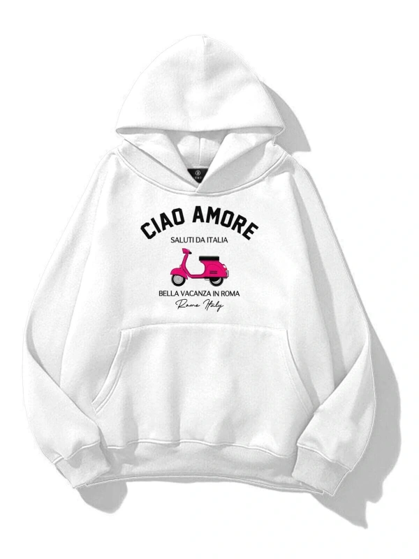 Kadın Ciao Amore Sweatshirt Beyaz