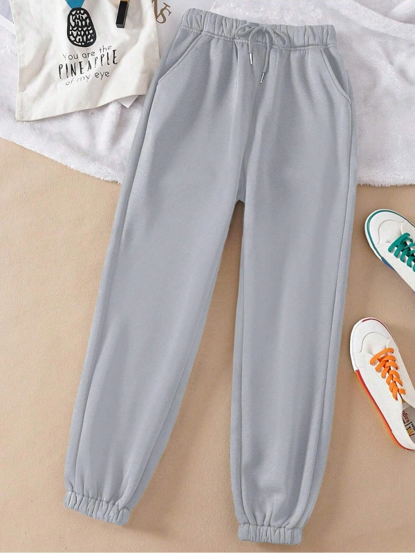 Kadın Düz Renk İpli Bel Jogger Pantolon
