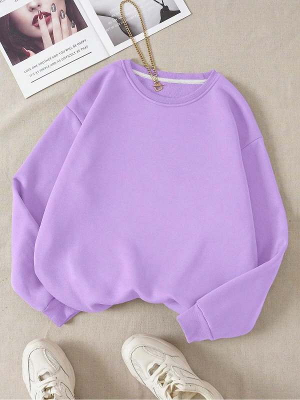 Kadın/Erkek Katı Sweatshirt
