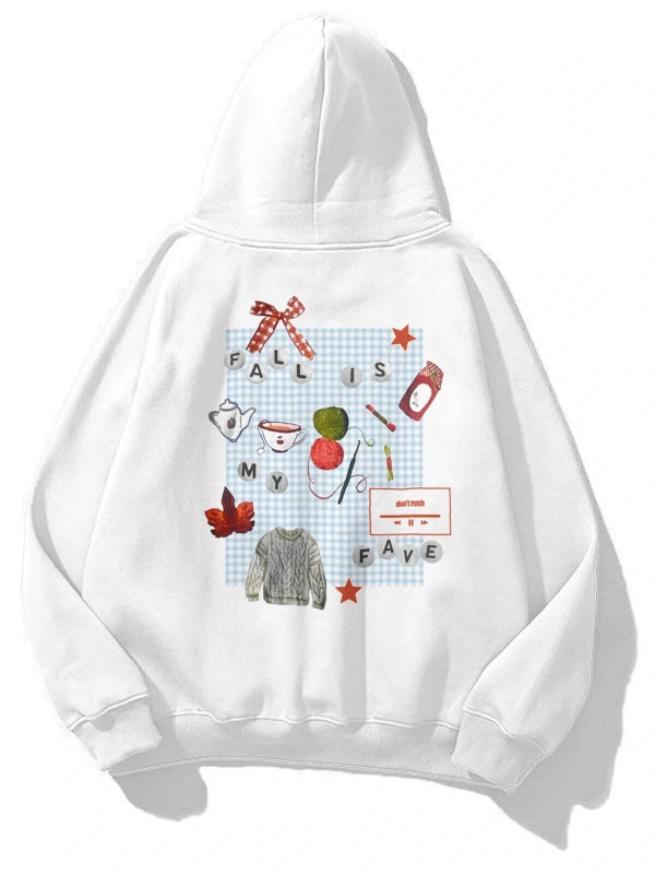 Kadın Fall is My Fave Sweatshirt Beyaz