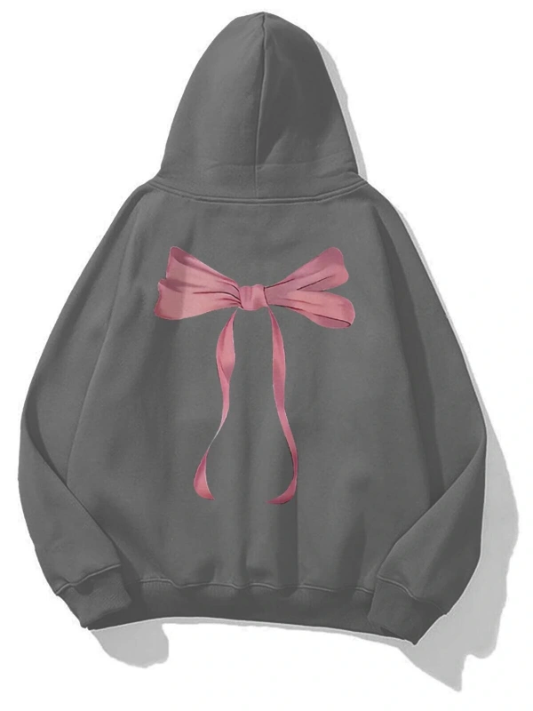 Kadın Fiyonk Kurdele Sweatshirt Gri