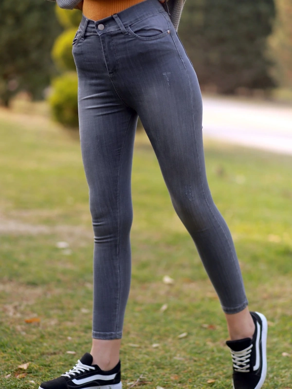 Kadın Gri Skinny Pantolon