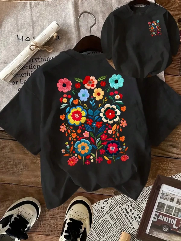 Kadın Günlük Kısa Kollu Yuvarlak Yaka Tişört