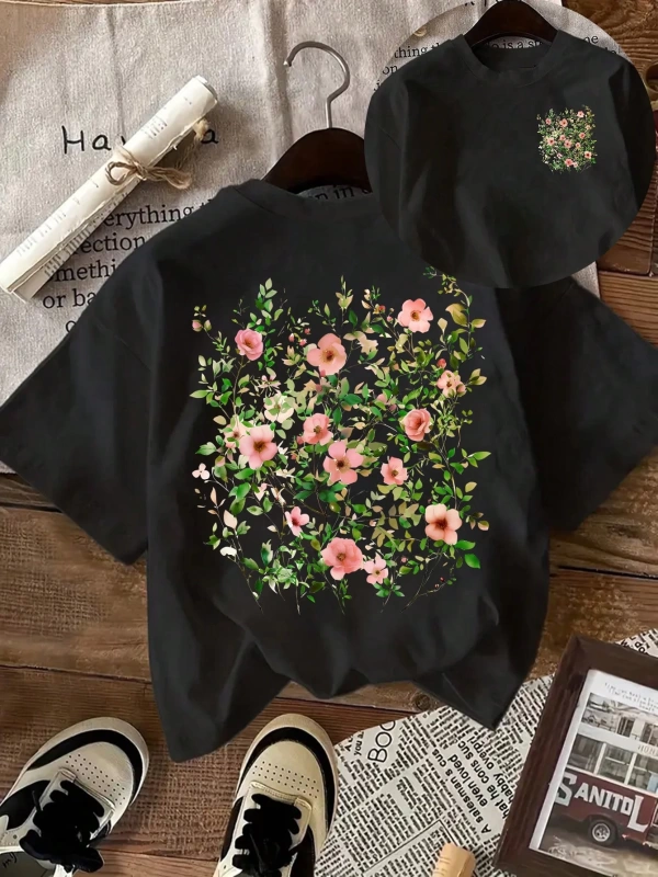 Kadın Günlük Kısa Kollu Yuvarlak Yaka Tişört