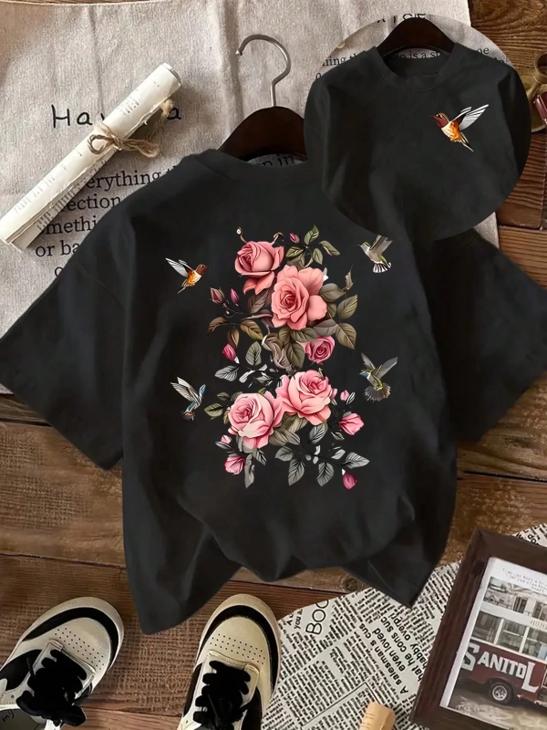 Kadın Günlük Kısa Kollu Yuvarlak Yaka Tişört