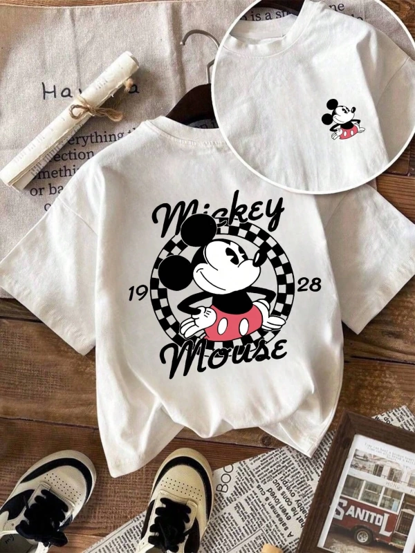 Kadın Günlük Moda Çok Yönlü Yuvarlak Yaka Kısa Kollu Tişört Harf Baskılı, Günlük Giyim İçin U