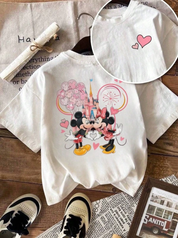 Kadın Günlük Moda Çok Yönlü Yuvarlak Yaka Kısa Kollu Tişört Harf Baskılı, Günlük Giyim İçin U