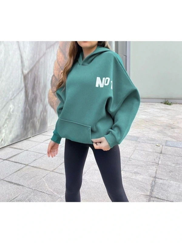 Kadın Mint Yeşili Lowa Kapüşonlu Sweatshirt Benisengiydirmintlowasweatshirt Yeşil