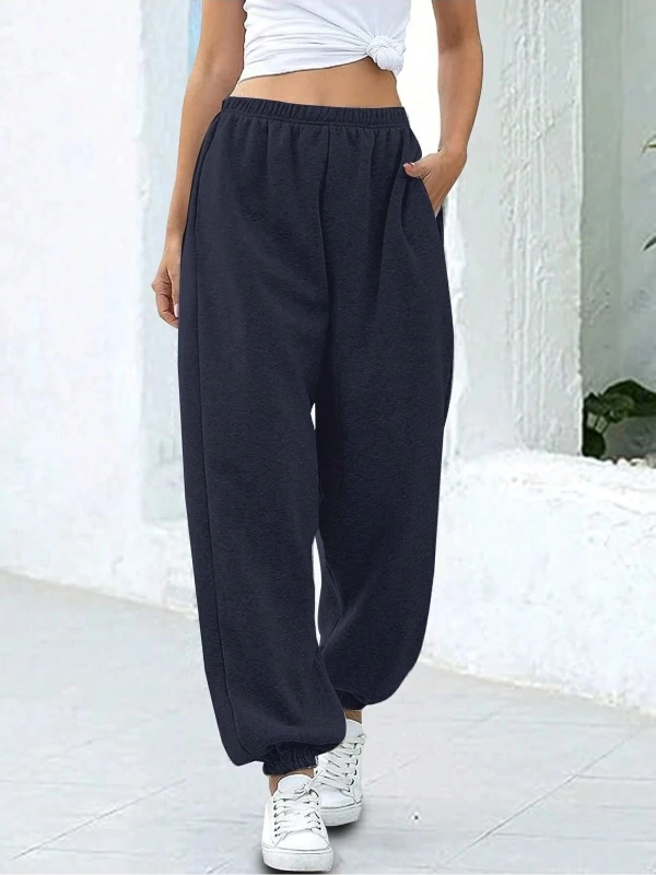 Kadın Oversize Cepli Lastik Paça Eşofman