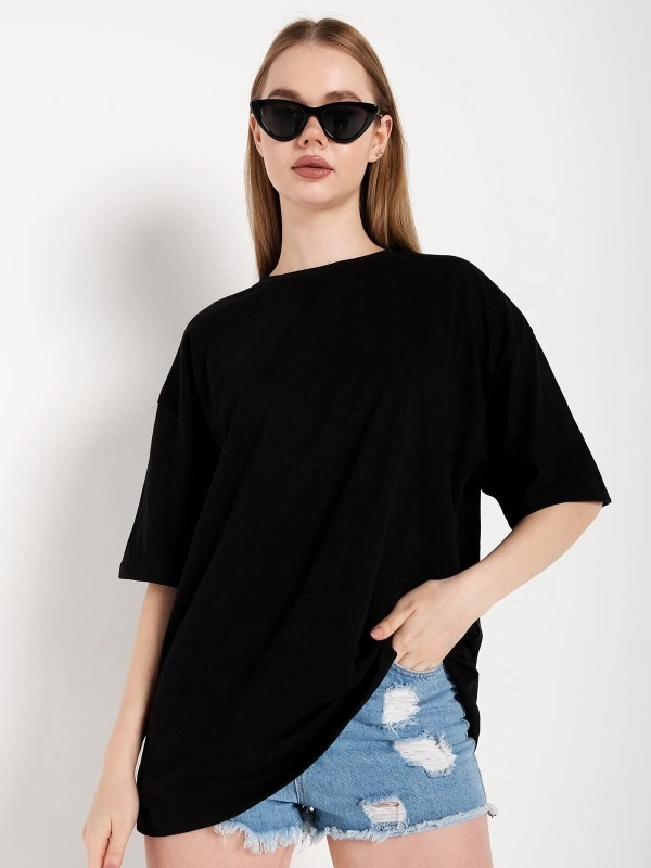 Kadın Siyah Oversize T-shirt