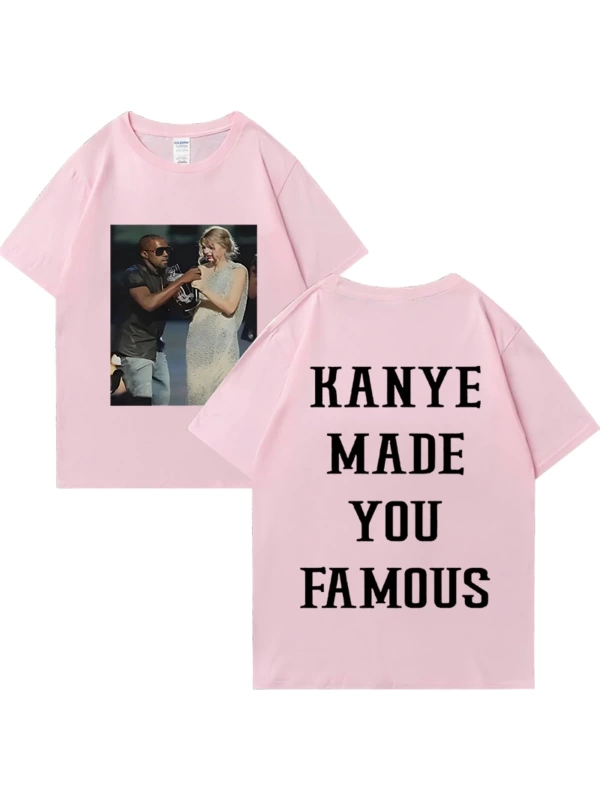 Kanye West vintage T Shirt Made You ünlü adam kadıns gevşek günlük kıyafetler Hip Hop street