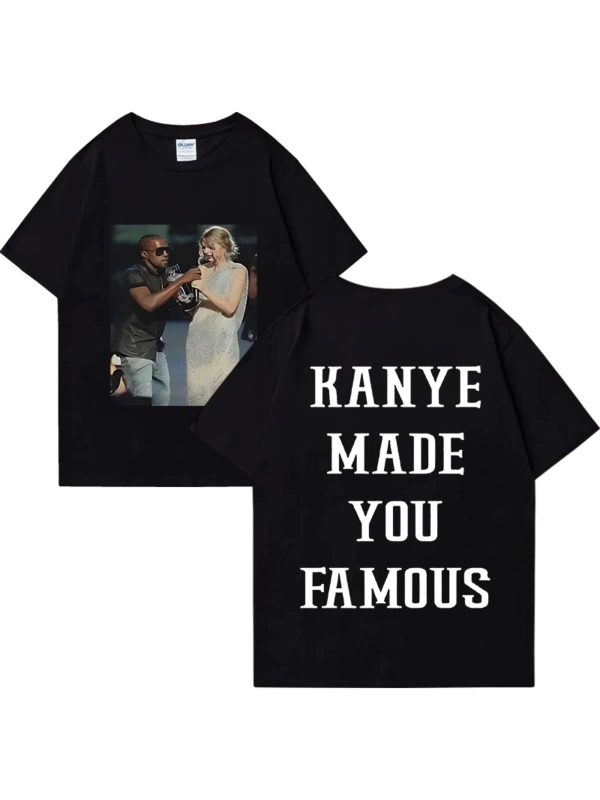 Kanye West vintage T Shirt Made You ünlü adam kadıns gevşek günlük kıyafetler Hip Hop street