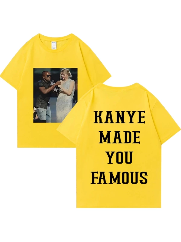 Kanye West vintage T Shirt Made You ünlü adam kadıns gevşek günlük kıyafetler Hip Hop street