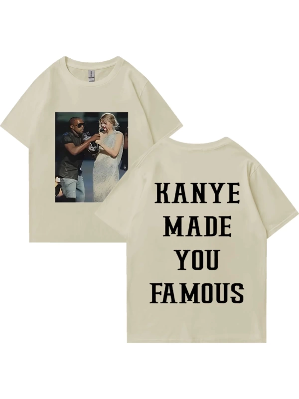 Kanye West vintage T Shirt Made You ünlü adam kadıns gevşek günlük kıyafetler Hip Hop street