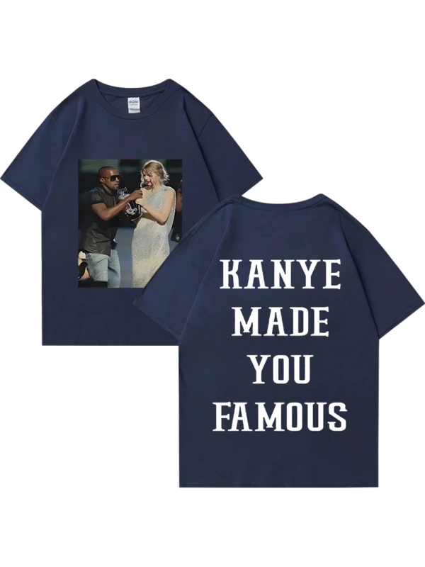 Kanye West vintage T Shirt Made You ünlü adam kadıns gevşek günlük kıyafetler Hip Hop street