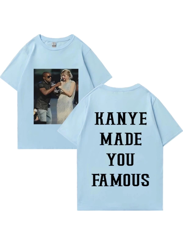 Kanye West vintage T Shirt Made You ünlü adam kadıns gevşek günlük kıyafetler Hip Hop street