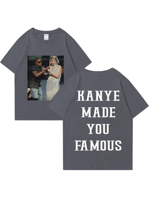 Kanye West vintage T Shirt Made You ünlü adam kadıns gevşek günlük kıyafetler Hip Hop street