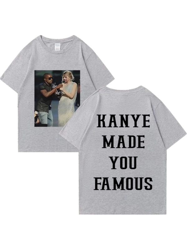 Kanye West vintage T Shirt Made You ünlü adam kadıns gevşek günlük kıyafetler Hip Hop street