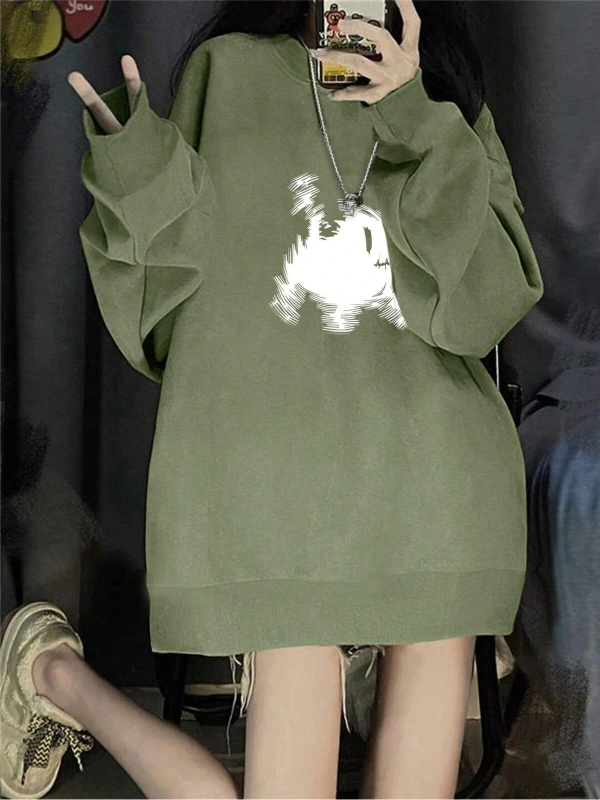 Karikatür Grafik Damla Sweat Yeşil